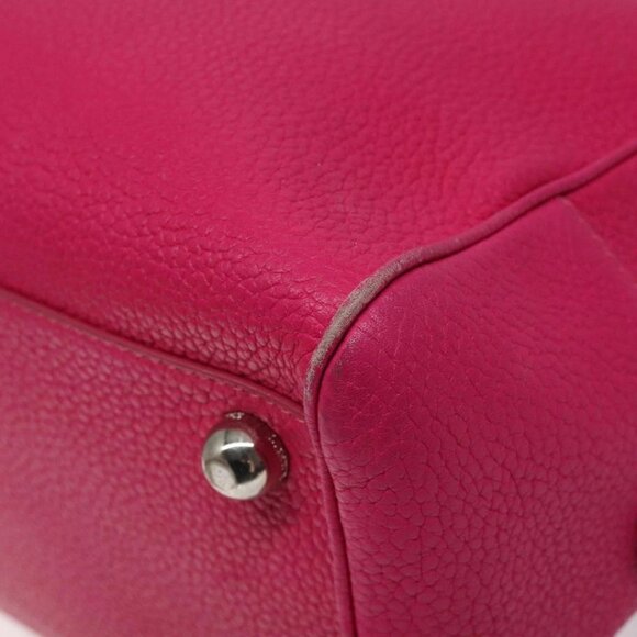 LOEWE Anagram Hand Bag Leather Pink Gold Auth yk17930 - Picture 5 of 16